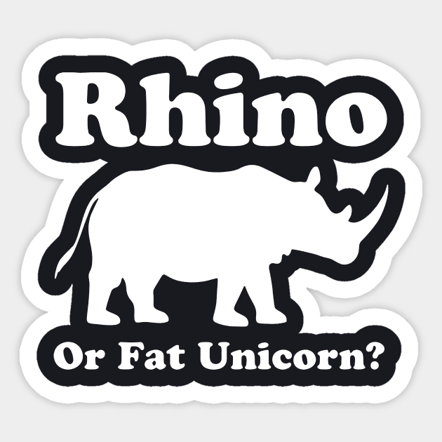 Rhino Or Fat Unicorn New Mens Unisex Fit Funny Cotton Unicorn Sticker by huepham613